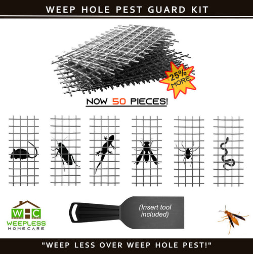Weepless Weep Hole Pest Guard Kit – Pack of 50